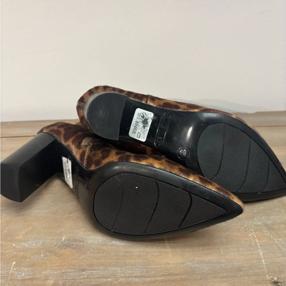 NWT-Nine West Leopard Print Ankle Boots 6.5 - Picture 5 of 6